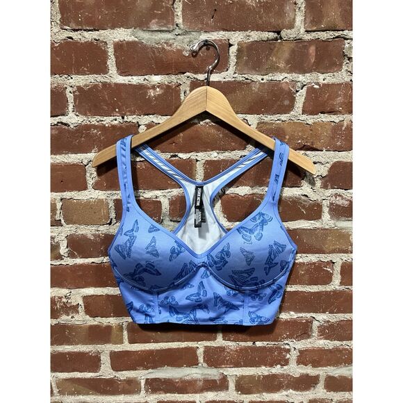 Victoria's Secret Other - Victoria's Secret Pink Active Ultimate Push Up Sports Bra Butterfly Blue Size XL